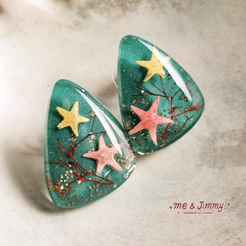 Vintage Style StarfishTriangle Earringsヒトデの変形トライアングルピアス・イヤリング