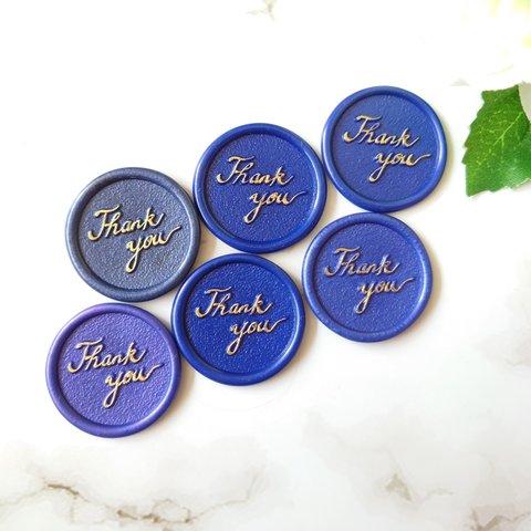 《Design：Thank you》シーリングワックス　スタンプ　シール　６枚セット