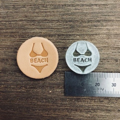 レザークラフト刻印　ビキニbeach