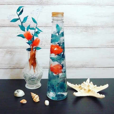 ハーバリウム　Cone bottle　珊瑚の海