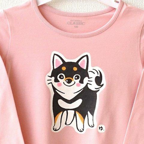 キッズ120  柴犬長袖Tシャツ(黒柴)