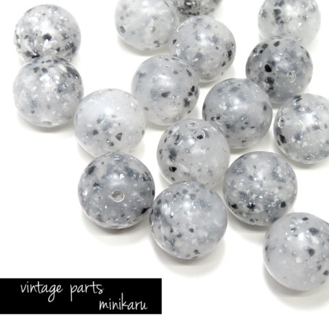 4個入り)vintage splash monotone beads