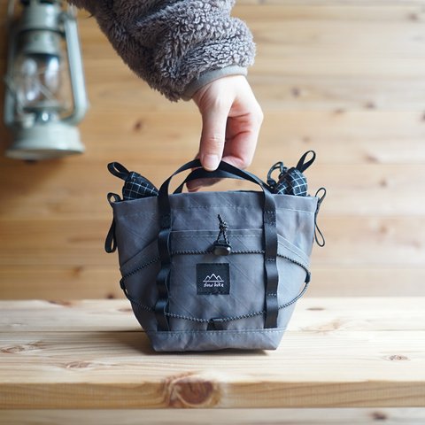 グレー・防水！ECOPAK・ちびっこちびハイカーサコッシュ・XS・登山・キャンプ・アウトドア・ショルダーバッグ・ミニバッグ・トート・slowhike