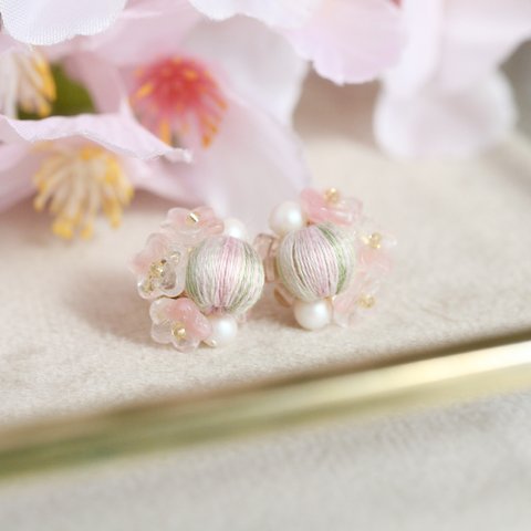 【特集掲載】百花＊恋桜 巻き玉ピアス・イヤリング