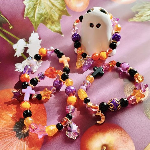 【10%OFF】ハロウィン🎃ブレスレット4本セット