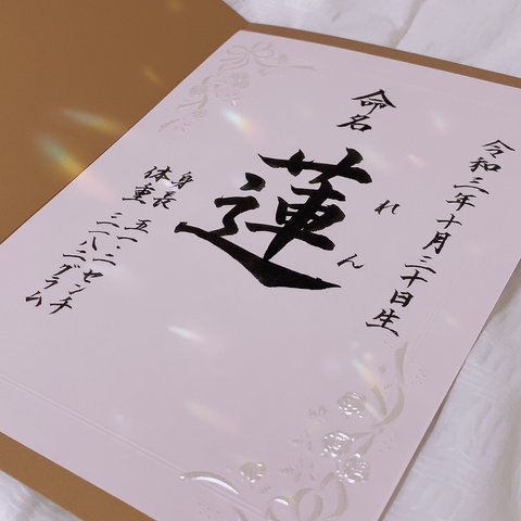 【コンパクトで手軽に飾れる命名書】＋感動ショートムービープレゼント