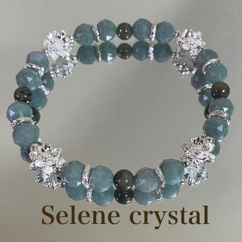 翡翠　蓮　ブレスレット　天然ヒスイ　おすすめ　人気　　　Selene crystal