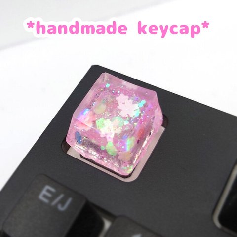 自作キーキャップ キラキラ桜吹雪　キートップ 　サクラ 春 和風　keycap