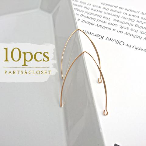 ：10pcs： import curvy line pierce〈ゴールド〉ピアスパーツ カン付き