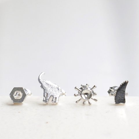 【片耳4種】Assortment of Mini Pierced Earrings / SV925 ≪送料無料≫