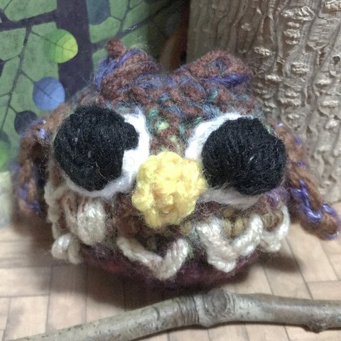 森の🦉フクロウあみぐるみ🧶 キーホルダーにも可能です🙆‍♀️