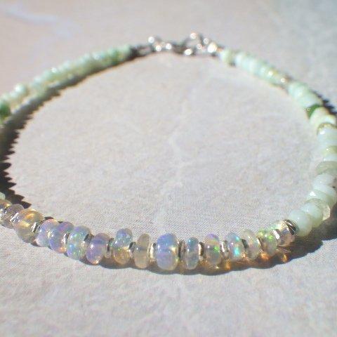 *sv925*Opal& Peruvian Blue Opal Sea Bracelet