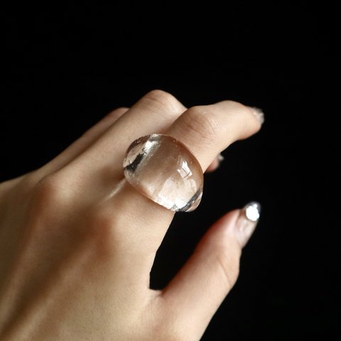 ぽってり  clear glass ring