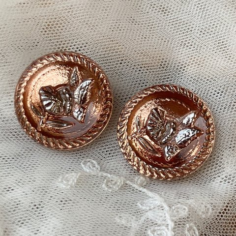 イングリッシュガーデン✴︎スタッドピアス/イヤリング【copper pink】※アレルギー対応金具