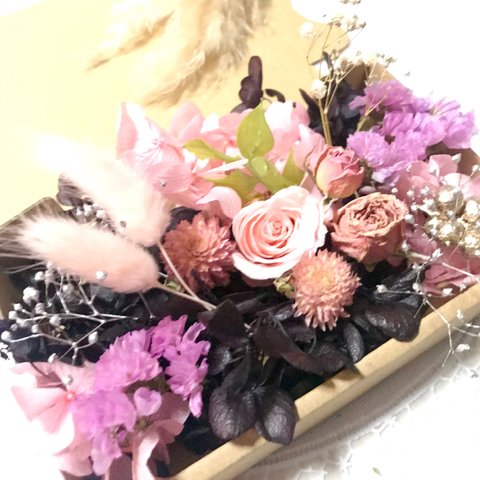 プリティーピンクローズ＊ハーバリウム花材ドライフラワー 花材詰め合わせ花材セット
