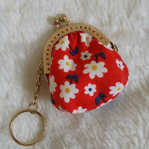 送料無料✨花柄キーリング付きミニがま口👛