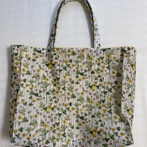 マチ付きバッグ*Lサイズ*リバティ*Josephine's Garden*イエロー*33×40×12㎝