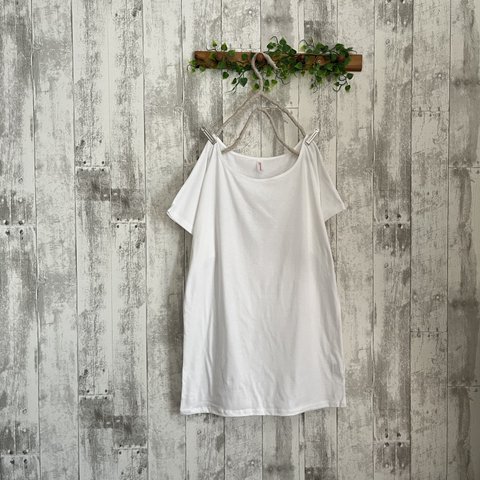 夏cotton100%シンプルドルマンTシャツ♦白