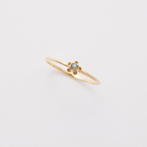 bud ring / gold / chrysoberyl cat's-eye