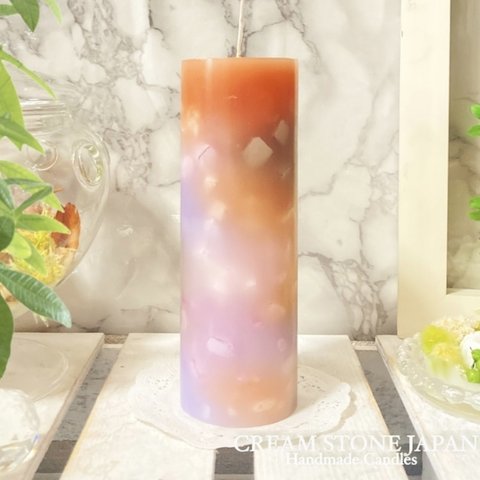 Φ5.1cm×H15cm ペタルキャンドル (ブラウン) № 000666 /Gradation Candle