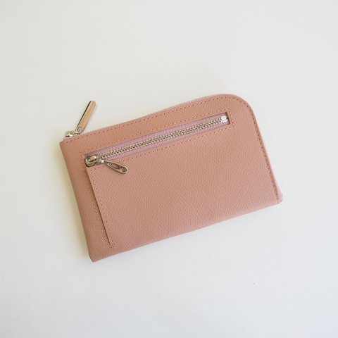 薄くて軽いコンパクトな財布 10枚カードポケット　カラフルローズピンク 