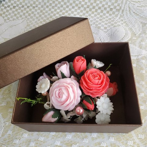 プレゼントに❤ 薔薇ソープカービング Box