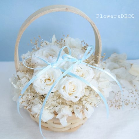 Fleurs de mariage アンティークローズ 【basket】 Classical white