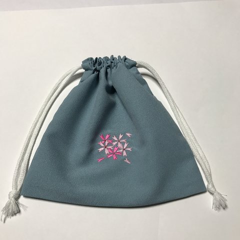 かわいい桜の刺繍入り巾着袋☆135