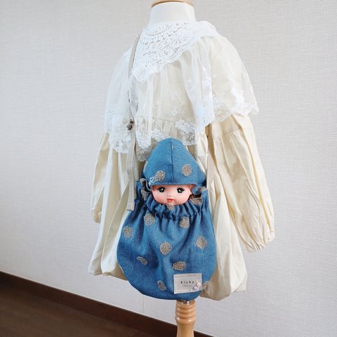 ハンドメイド　メルちゃんサイズのお人形とおでかけ♪New☆スリーピングポシェット