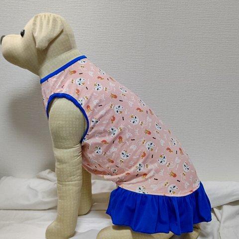 大型犬服ワンピースネコの人魚姫柄