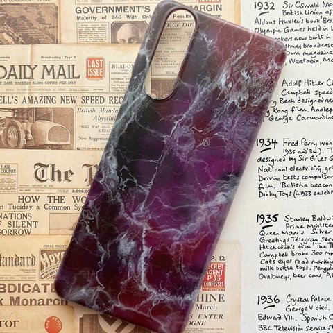 Xperia AQUOS Galaxy iPhone 対応 Magenta marble m-565