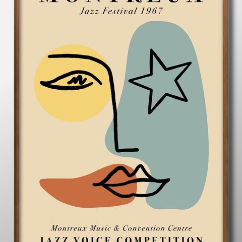 6878■A3アートポスター『ジャズ　JAZZ』絵画/イラスト/マット/北欧