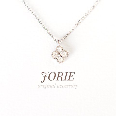 【JORIE】付けっぱなしOK‼️ Clover 〜幸福〜　ネックレス　サージカルステンレス刻印　（シルバー）