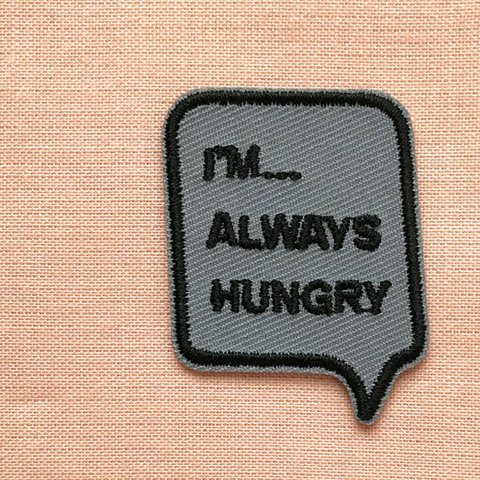 アップリケワッペンコミック吹き出し "I'm always hungry"　1790