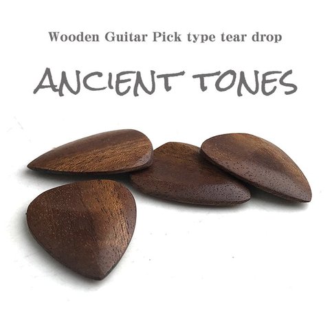 木製ギターピック【ancient tones type tear drop】 1枚