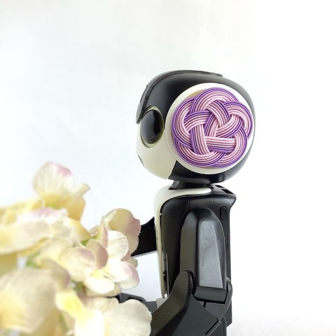 ロボホン　耳飾り　水引製【なでしこ】紫　頑張れニッポン