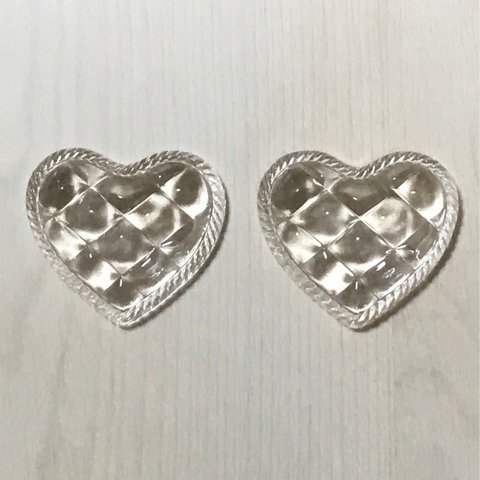 IMPORT CLEAR QUILTING HEART CABOCHONS PARTS