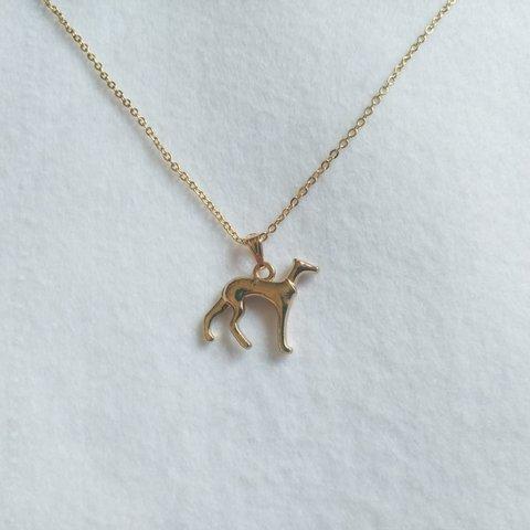 Dog グレーハウンド 犬 シンプル ネックレス 18k チェーン greyhound グレイハウンド