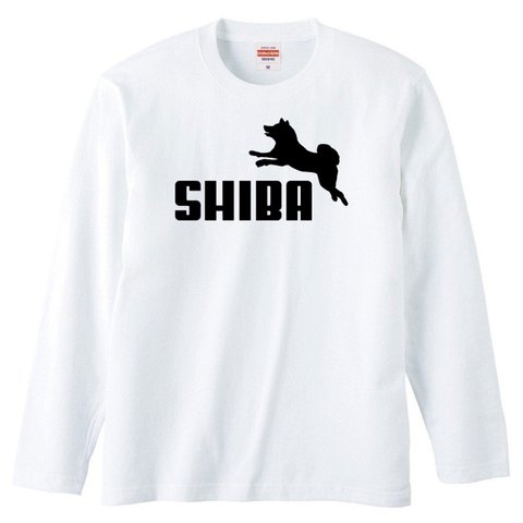 【送料無料】【新品】SHIBA 柴犬 ロンT 長袖 Tシャツ パロディ おもしろ 白 メンズ  プレゼント