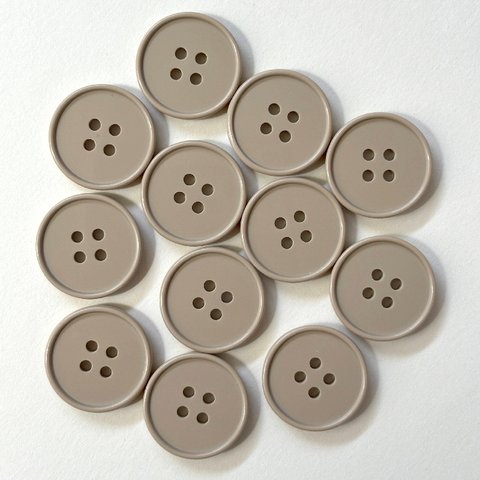 ボタン レトロ 円形 丸型 ベージュ 四つ穴 21mm 12個セット ei-283