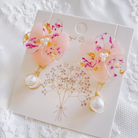 【new】＊お花とパールのアクセサリー＊