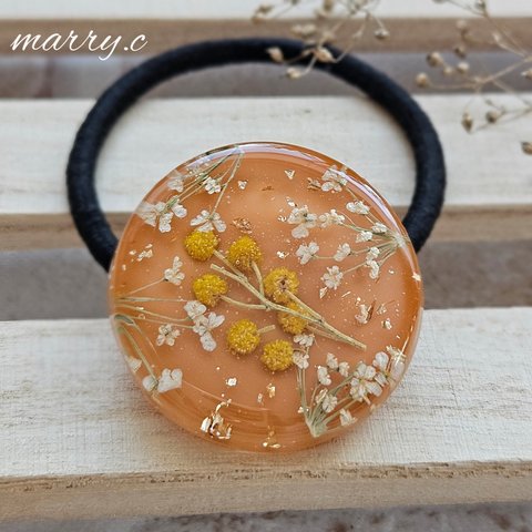 ミモザ～シナモンヘアゴムmarry.c's handmadeaccessory