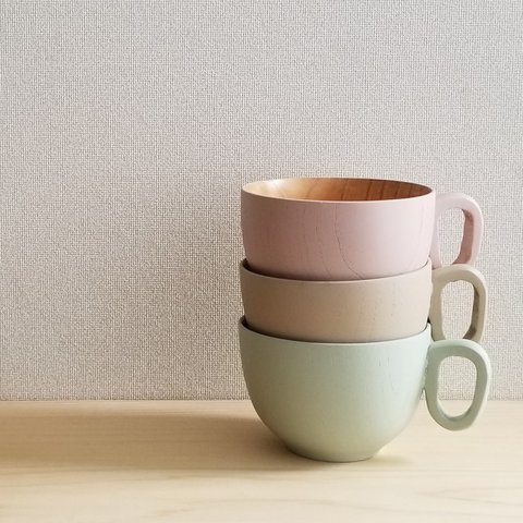 山中漆器 木製 NEZU 持ち手付きカップ【選べる3色】コーヒー ティー 