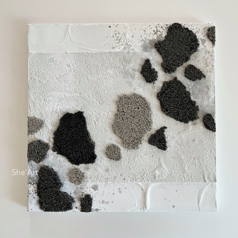 原画L・cow・ニュートラル                                  ⠀⠀モダンアート・北欧・絵画・インテリア・アート テクスチャーアート 抽象画  現代アート 牛柄