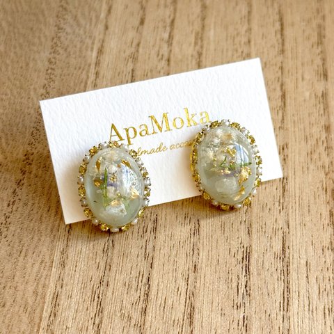 （ピアス）oval bijou