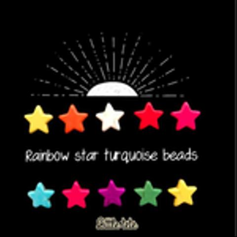 colorful stone beads【star】10個