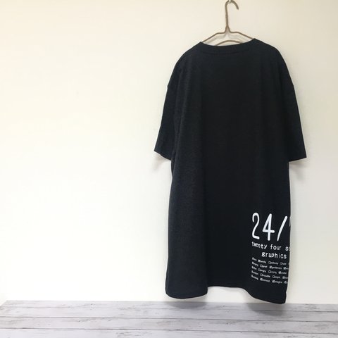 超ビッグTシャツ《ブラック》チェックボックス メンズ5XL（6L）／ユニセックス