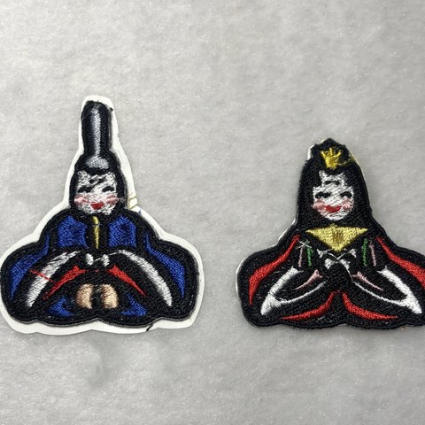 ★刺繍シール／ステッカー　ワッペン★内裏雛　ひな祭り　お内裏様　お雛様セット