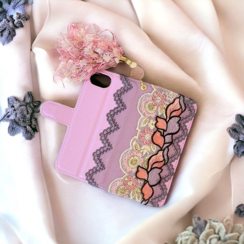   《受注製作》pink×gray　iPhoneケース/スマホケース❁♡ほぼ 全機種対応　iPhone15Pro