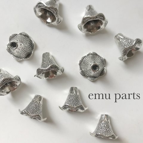 antiquesilver  beadscap parts6p